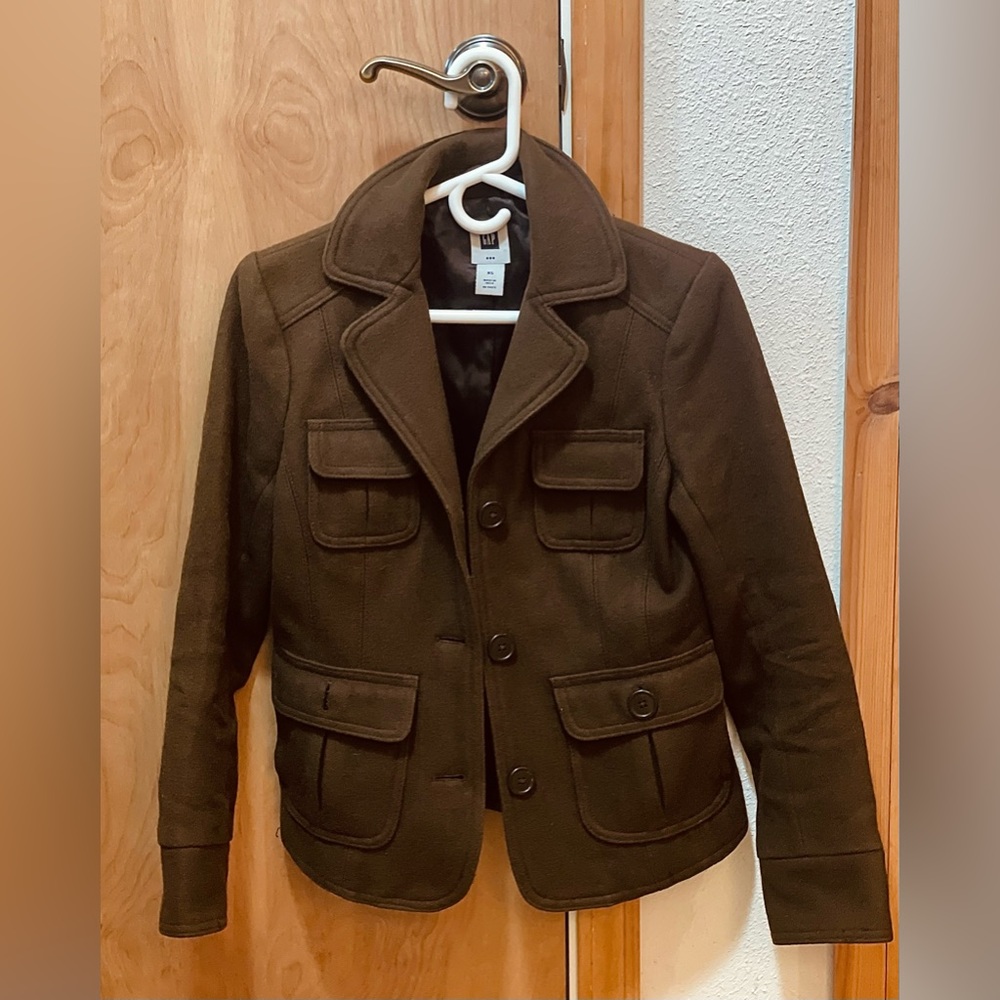 SOLD! Brown Wool Pea Coat Gap Winter Utility Jacket